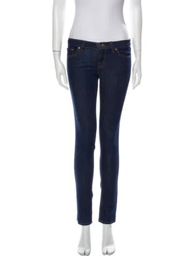 Pre-owned J Brand Low-rise Skinny Leg Jeans In Blue