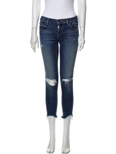 Pre-owned J Brand Low-rise Skinny Leg Jeans In Blue