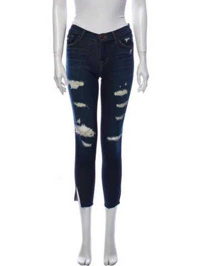 Pre-owned J Brand Low-rise Skinny Leg Jeans In Blue