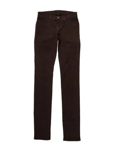 Pre-owned J Brand Low-rise Skinny Leg Jeans In Brown