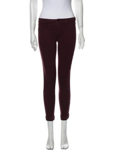 Pre-owned J Brand Low-rise Skinny Leg Jeans In Burgundy