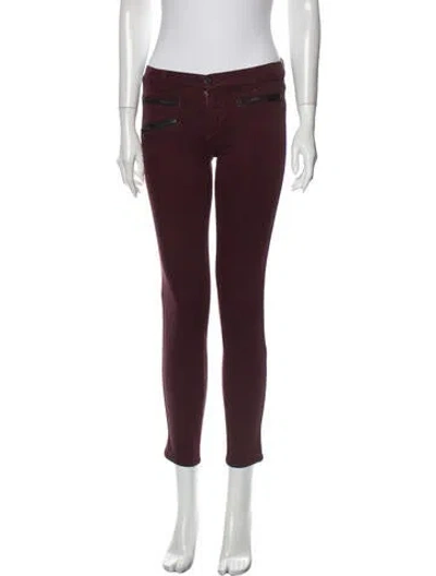Pre-owned J Brand Low-rise Skinny Leg Jeans In Burgundy