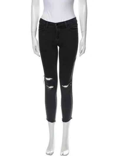 Pre-owned J Brand Low-rise Skinny Leg Jeans In Gray
