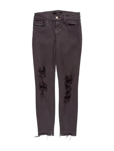 Pre-owned J Brand Low-rise Skinny Leg Jeans In Gray