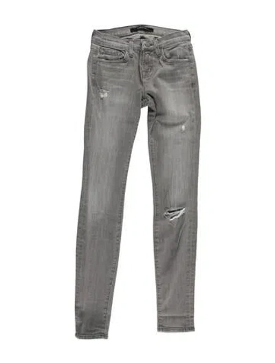Pre-owned J Brand Low-rise Skinny Leg Jeans In Gray