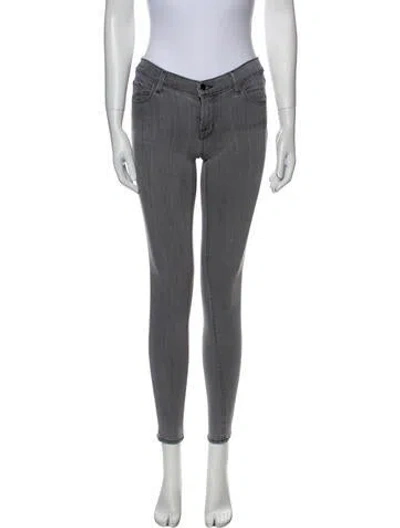 Pre-owned J Brand Low-rise Skinny Leg Jeans In Gray