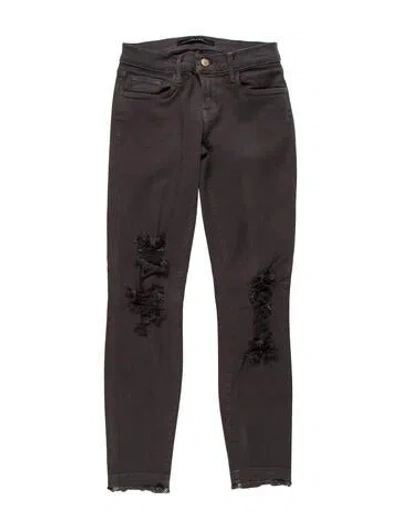 Pre-owned J Brand Low-rise Skinny Leg Jeans In Gray