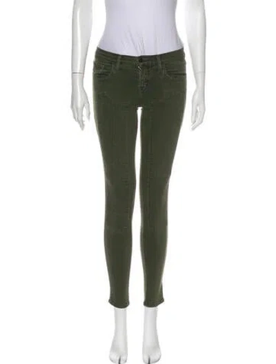 Pre-owned J Brand Low-rise Skinny Leg Jeans In Green