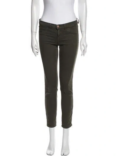 Pre-owned J Brand Low-rise Skinny Leg Jeans In Green