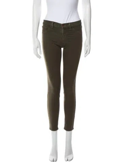 Pre-owned J Brand Low-rise Skinny Leg Jeans In Green