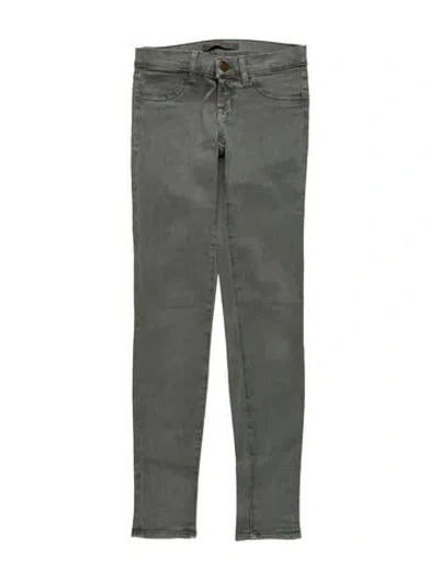 Pre-owned J Brand Low-rise Skinny Leg Jeans In Green