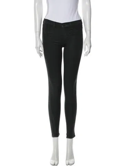 Pre-owned J Brand Low-rise Skinny Leg Jeans In Green