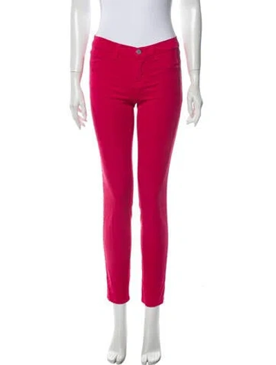 Pre-owned J Brand Low-rise Skinny Leg Jeans In Pink