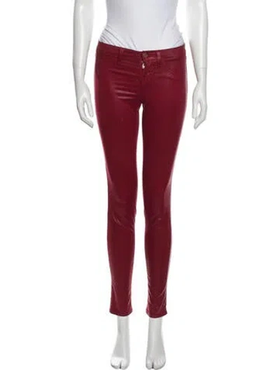 Pre-owned J Brand Low-rise Skinny Leg Jeans In Red