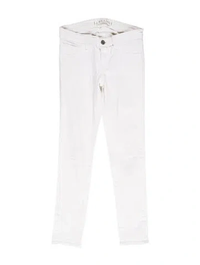 Pre-owned J Brand Low-rise Skinny Leg Jeans In White