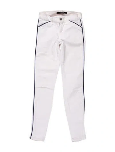 Pre-owned J Brand Low-rise Skinny Leg Jeans In White