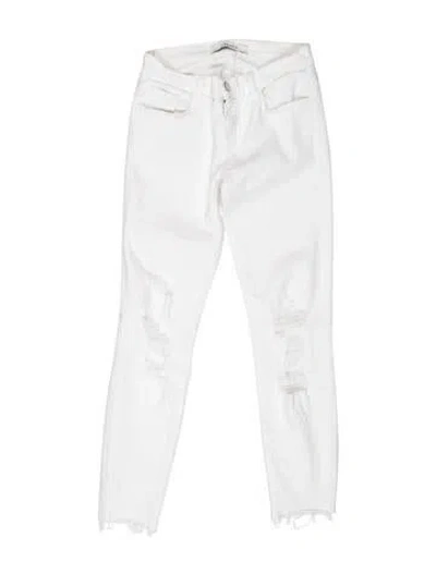 Pre-owned J Brand Low-rise Skinny Leg Jeans In White