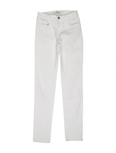 Pre-owned J Brand Low-rise Skinny Leg Jeans In White