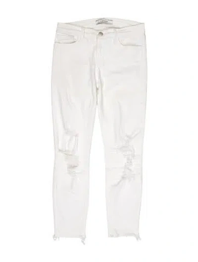 Pre-owned J Brand Low-rise Skinny Leg Jeans In White