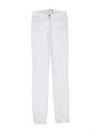 Pre-owned J Brand Low-rise Skinny Leg Jeans In White