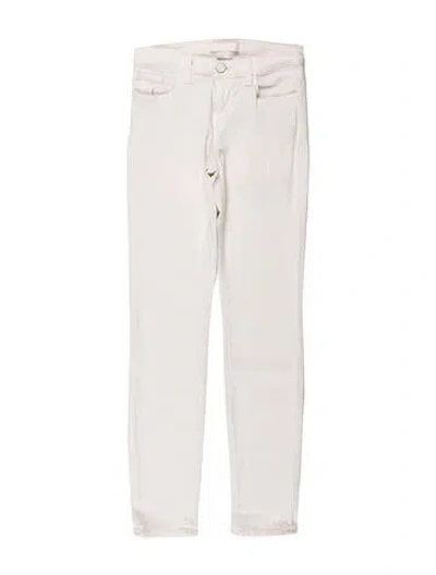 Pre-owned J Brand Low-rise Skinny Leg Jeans In White