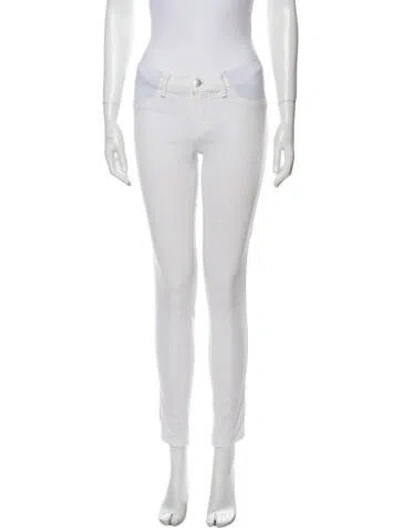 Pre-owned J Brand Low-rise Skinny Leg Jeans In White