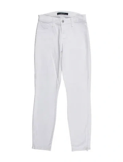 Pre-owned J Brand Low-rise Skinny Leg Jeans In White