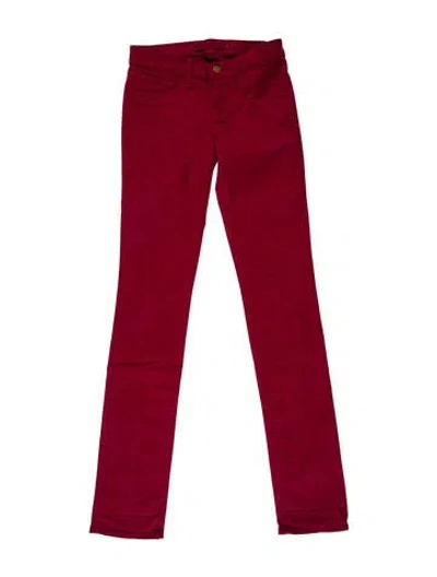 Pre-owned J Brand Low-rise Straight Leg Jeans In Red