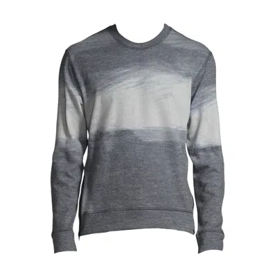J BRAND MEN'S GRAY OMBRE PRINT MESSER FLEECE SWEATSHIRT SWEATER