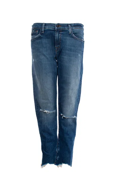 J Brand , Mid Blue Jeans With Rips