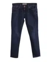 J Brand Mid Rise Skinny Cut Jeans In Blue Cotton Denim In Blue