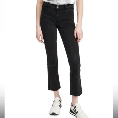 J Brand Mid Rise Straight Split Hem Jeans In Undercover In Black