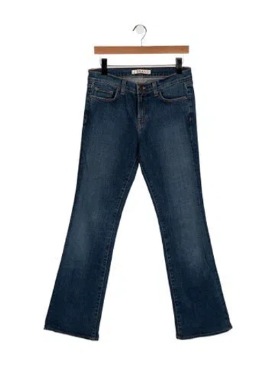 Pre-owned J Brand Mid-rise Flared Jeans In Blue