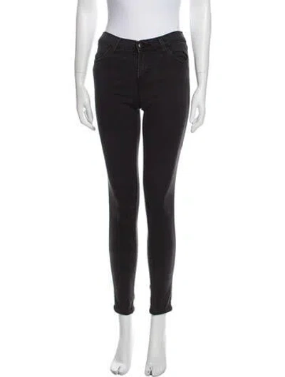 Pre-owned J Brand Mid-rise Skinny Leg Jeans In Black