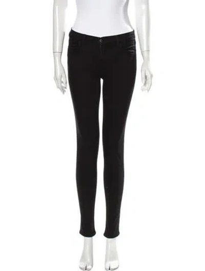 Pre-owned J Brand Mid-rise Skinny Leg Jeans In Black