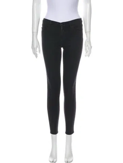 Pre-owned J Brand Mid-rise Skinny Leg Jeans In Black