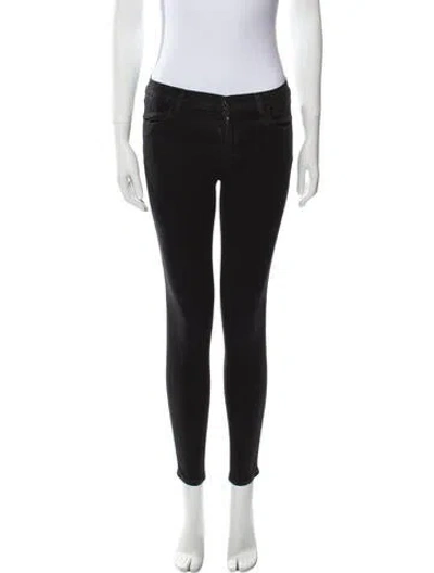 Pre-owned J Brand Mid-rise Skinny Leg Jeans In Black