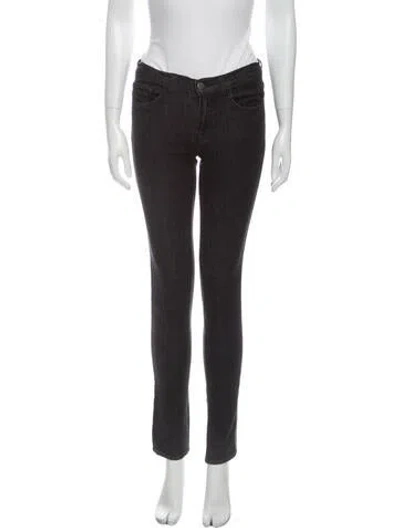 Pre-owned J Brand Mid-rise Skinny Leg Jeans In Black
