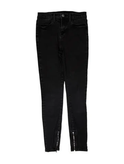 Pre-owned J Brand Mid-rise Skinny Leg Jeans In Black