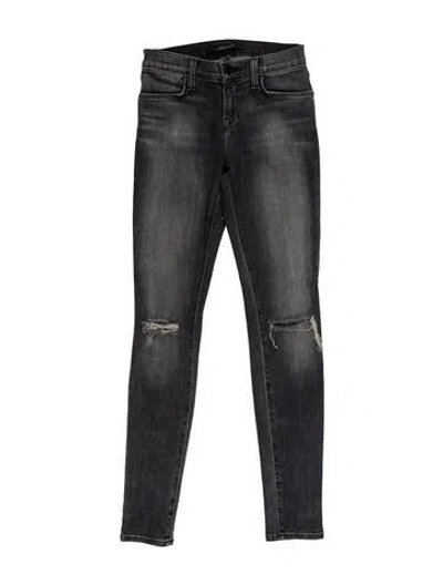 Pre-owned J Brand Mid-rise Skinny Leg Jeans In Black