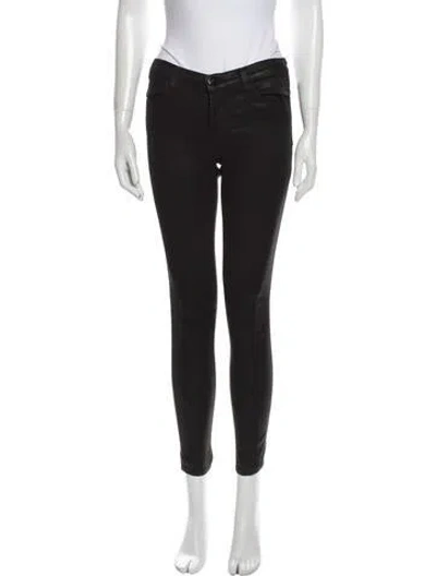 Pre-owned J Brand Mid-rise Skinny Leg Jeans In Black