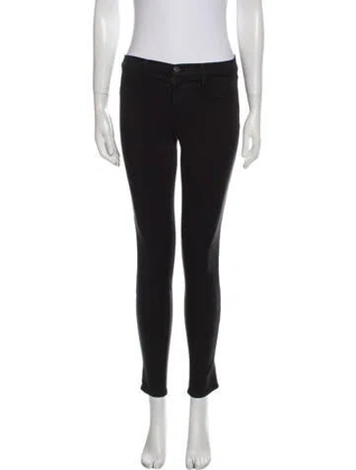 Pre-owned J Brand Mid-rise Skinny Leg Jeans In Black