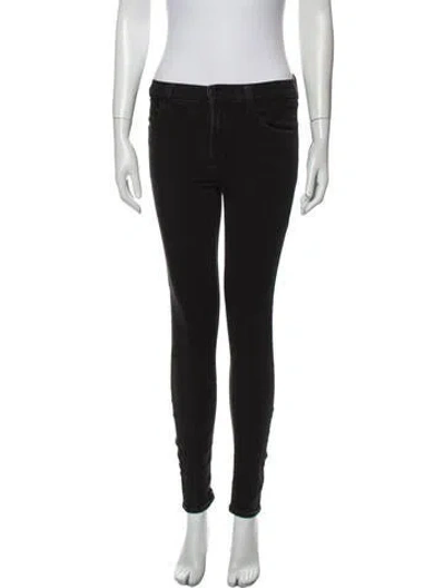 Pre-owned J Brand Mid-rise Skinny Leg Jeans In Black