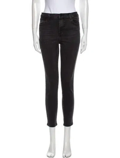 Pre-owned J Brand Mid-rise Skinny Leg Jeans In Black