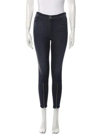 Pre-owned J Brand Mid-rise Skinny Leg Jeans In Black