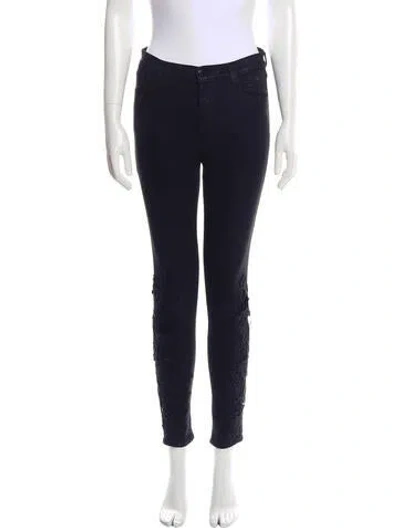 Pre-owned J Brand Mid-rise Skinny Leg Jeans In Black