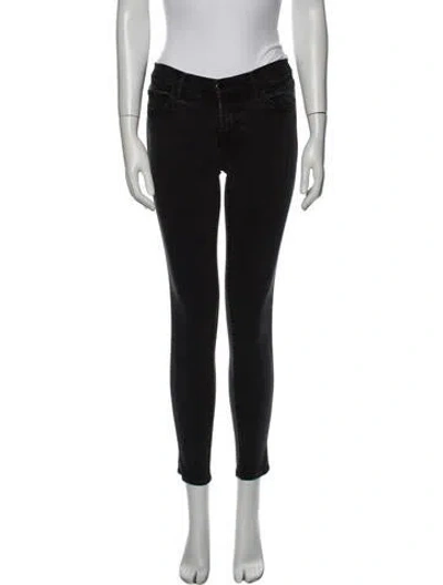 Pre-owned J Brand Mid-rise Skinny Leg Jeans In Black