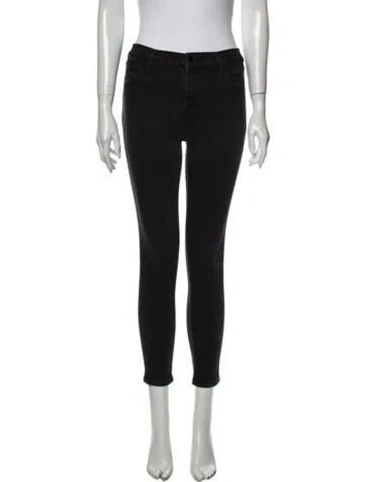 Pre-owned J Brand Mid-rise Skinny Leg Jeans In Black