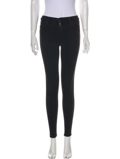 Pre-owned J Brand Mid-rise Skinny Leg Jeans In Black