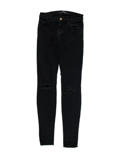 Pre-owned J Brand Mid-rise Skinny Leg Jeans In Black